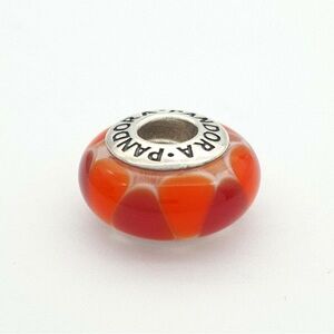 Pandora Orange and Red Charm Bead